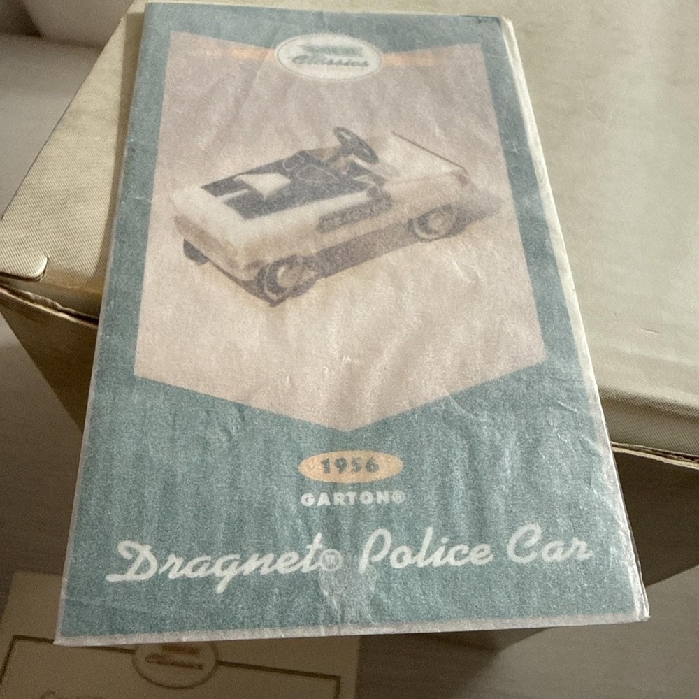 Vintage Hallmark Kiddie Classics 1956 Garton Dragnet Police Car Box, COA & Card - Picture 10 of 16